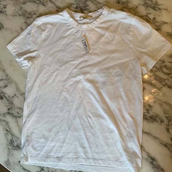 NWT Madewell Cotton Perfect Crewneck White TShirt make up washed off collar - Picture 12 of 15